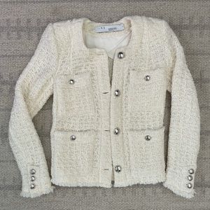 IRO Paris Tetys worn once cream tweed jacket blazer 34